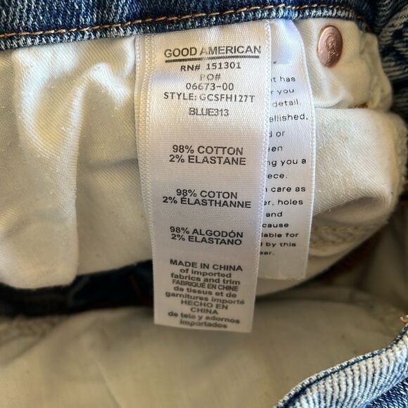 Good American GOOD CURVE STRAIGHT FRAY HEM JEANS GCSFH127T BLUE313 Size 8/29 - Picture 6 of 11